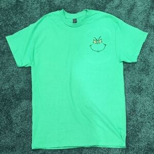 Custom Made Green T-Shirt with Grinch Face